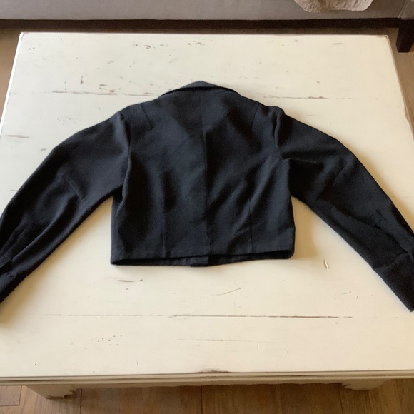 Zara dark gray flannel like cropped jacket Medium - Picture 11 of 13